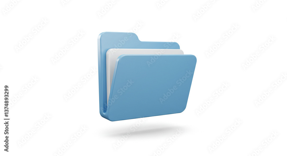 Poster a serene light blue folder icon ready to store your precious memories and important documents with a