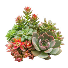 Fototapeta premium A Diverse Collection of Vibrant Succulents in Various Shapes and Colors Ideal for Home Decor or Gardening Inspiration