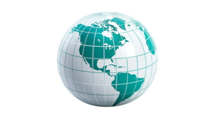 Close up of a globe showing north and south america continents