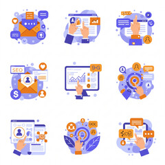 Fototapeta premium set of icons for web
