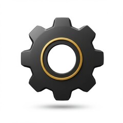 Isolated Gear Illustration on White Background for Mechanic Engineering Concepts