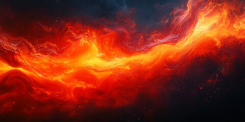 Swirling red and orange energy forms a dynamic abstract composition with vibrant movement and depth