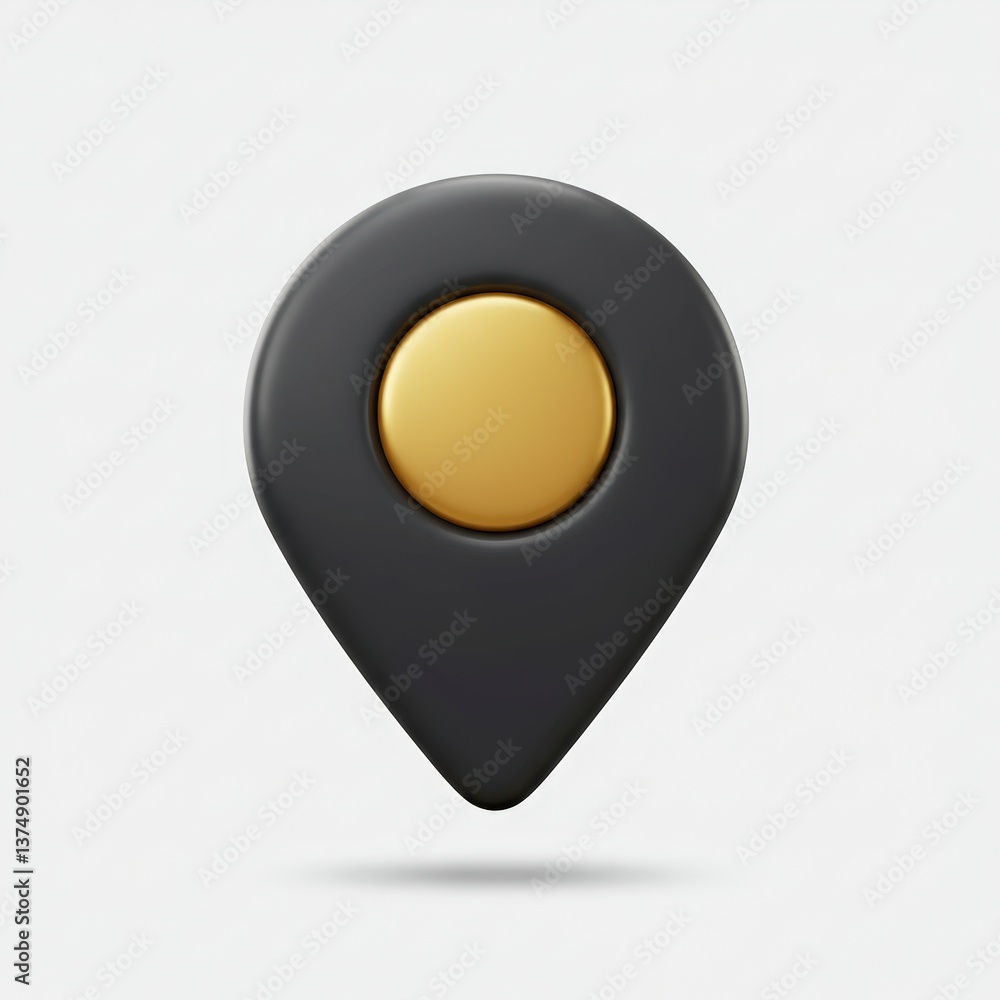 Aufkleber modern location pin with golden center for maps and navigation apps