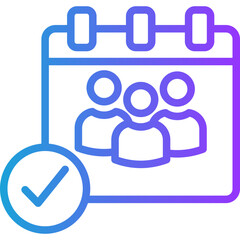 Meeting line gradient icon
