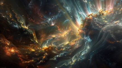 Mystical Fusion of Art Imagination presenting a captivating tableau of delicate brushstrokes intricate digital motifs and ethereal light that evoke enchanted wonder and inventive expression