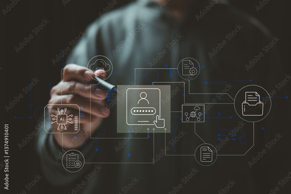 Poster AI and cloud-based systems driving modern data management and security.