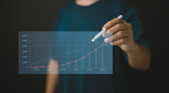 Data-driven growth. visualizing business trends and future projections.