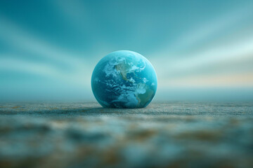 Earth on Rocky Terrain at Sunrise Surrounded by Green Plants—Ideal for Environmental Marketing & Social Media Campaigns