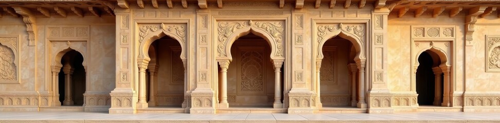 Obraz premium Intricate detailing of traditional stucco decorations on temple, architecture, stucco