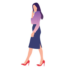 Fototapeta premium Businesswoman Walking and Talking on Phone