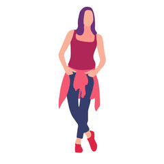 Casual female figure in trendy outfit