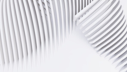 Abstract Curved Shapes. White Circular Background.