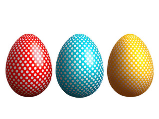 colorful easter eggs on transparent background high detail 8K resolution bitmap