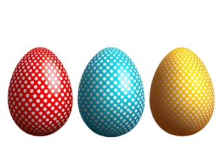 colorful easter eggs on transparent background high detail 8K resolution bitmap