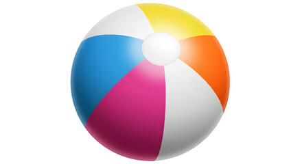 Obraz premium Isolated Colorful Beach Ball Floating on a White Background Illustration