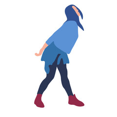 Dynamic female figure in a stylized dance pose