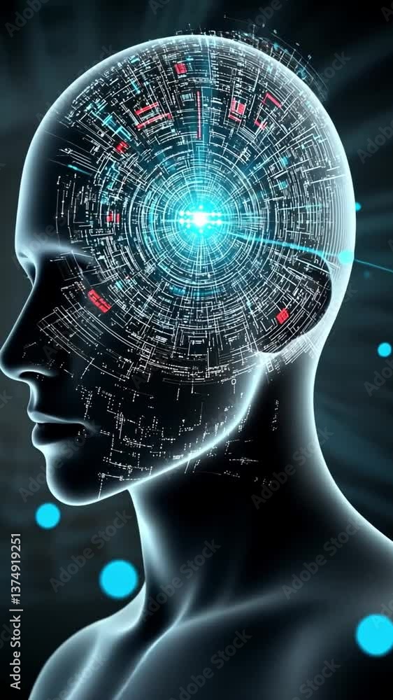 Poster exploring the future of neurotechnology with neural implants in healthcare innovation