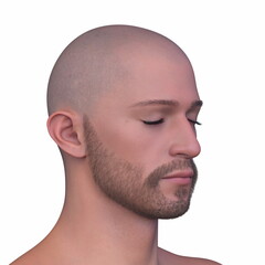 Fototapeta premium 男性の顔アップ 3DCGレンダリング