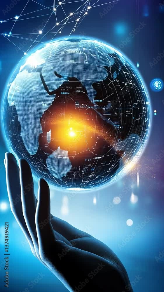 Poster exploring the future of neurotechnology with advanced neural implants and artificial intelligence