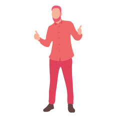 Happy Man in Red Outfit