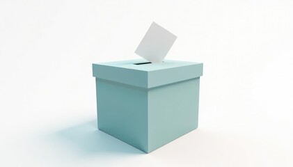 Single ballot box, isolated on white background , receptacle, state