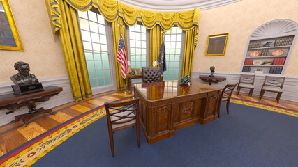 大統領執務室　3DCGレンダリング