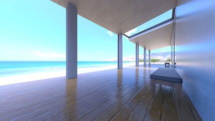 プール付き住宅　3DCGレンダリング