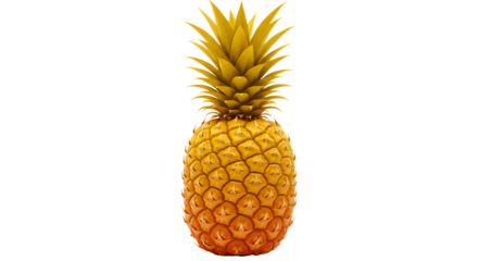 Isolated Pineapple Stands Out in Studio Lighting Against a White Background