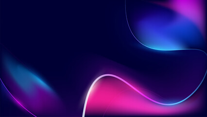 Modern minimalist blue pink fluid gradient on blue dark gradient background. Social ads banner or Landing page.
