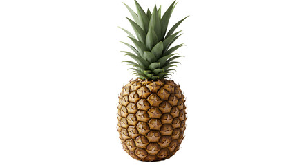 Fototapeta premium Isolated Pineapple Fruit Standing Upright Against a White Background