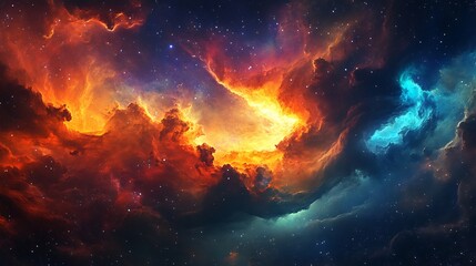 Spectacular Cosmic Nebula of Fire