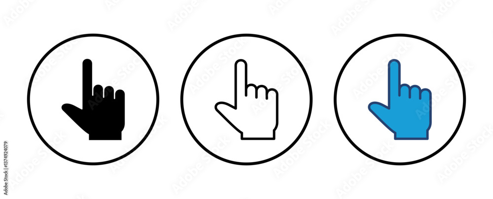 Poster hand click icon vector. pointer icon vector. hand cursor icon vector