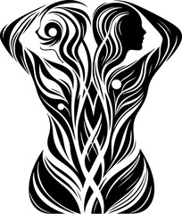 sketch vector illustration silhouette design icon logo symbol monochrome black white modern abstract painting  