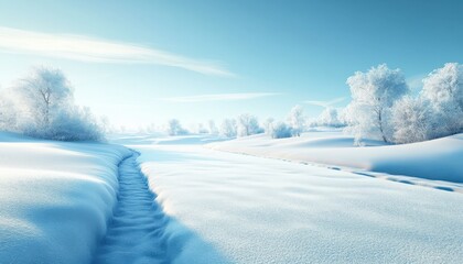 Naklejka premium Winter Wonderland Landscape Scene
