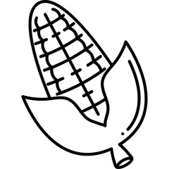 Corn vegetable icon black outline 