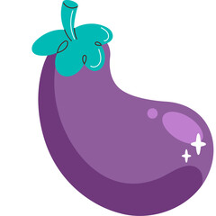 eggplant Vegetable icon flat illustration