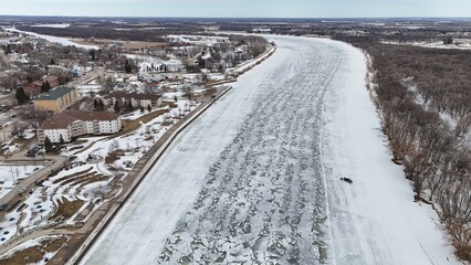 Obraz premium Red River Ice Breaking Operations