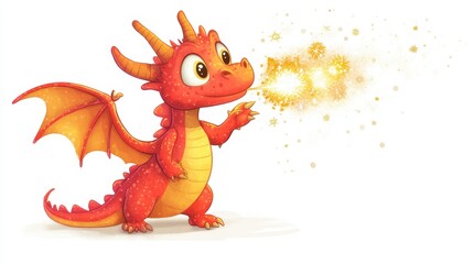 Fototapeta premium Charming Cartoon Dragon Character