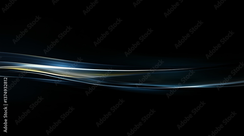 Poster smooth dark background with subtle light waves in abstract design