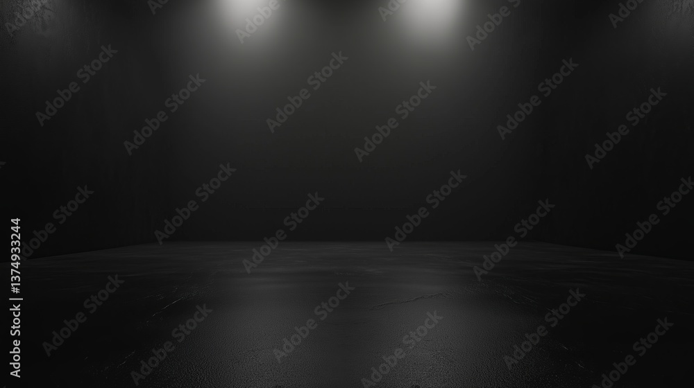 Poster high resolution black background with soft light illuminating space