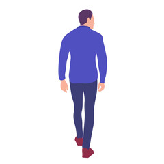 Man walking, rear view illustration