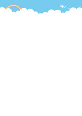 飛行機と空と虹の背景