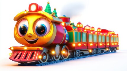 Colorful Cartoon Holiday Train