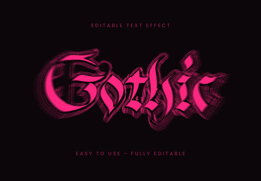 Pink Gothic Blurry Font Fraktur Victorian Distorted Text Effect