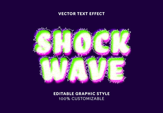 Colorful Lightning 3D Font Glowing Shock Wave Text Effect