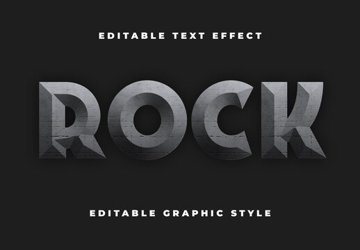 Black And Gray Rock Rough Font Stone Bold Text Effect
