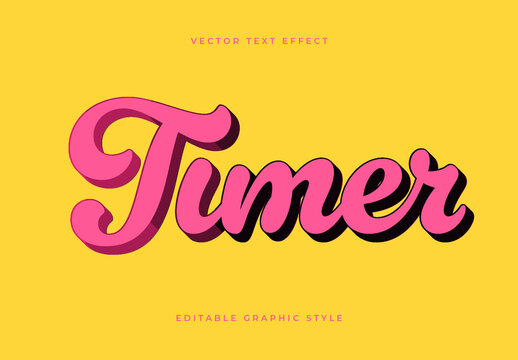 Pink Bold Rounded 3D Font Cursive Pop Text Effect