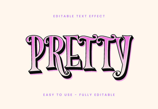 Pink And Black Bold 3D Retro Font Script Decorative Text Effect