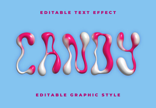 Pink and White Liquid Dripping Font Glossy Text Effect