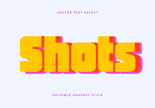 Yellow and Pink Bold 3D Font Geometric Outline Text Effect